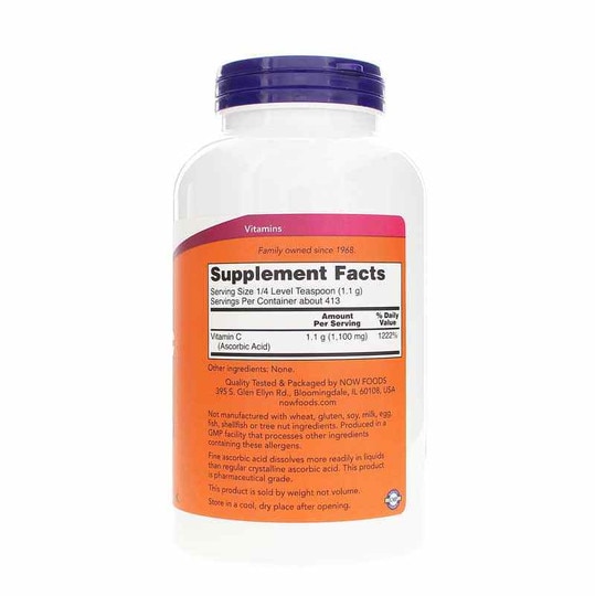Vitamin C Crystals Ascorbic Acid Powder, NOW